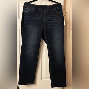 NEW w/tag skinny crop curvy jeans with lace up bottom size 8